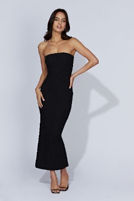 Imani Strapless Knit Maxi Dress - Black sold by Meshki