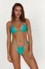 Dove Recycled Nylon Triangle Bikini Top With Diamante Trim - Turquoise sold by Meshki