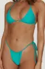 Dove Recycled Nylon Triangle Bikini Top With Diamante Trim - Turquoise sold by Meshki