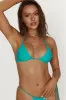 Dove Recycled Nylon Triangle Bikini Top With Diamante Trim - Turquoise sold by Meshki