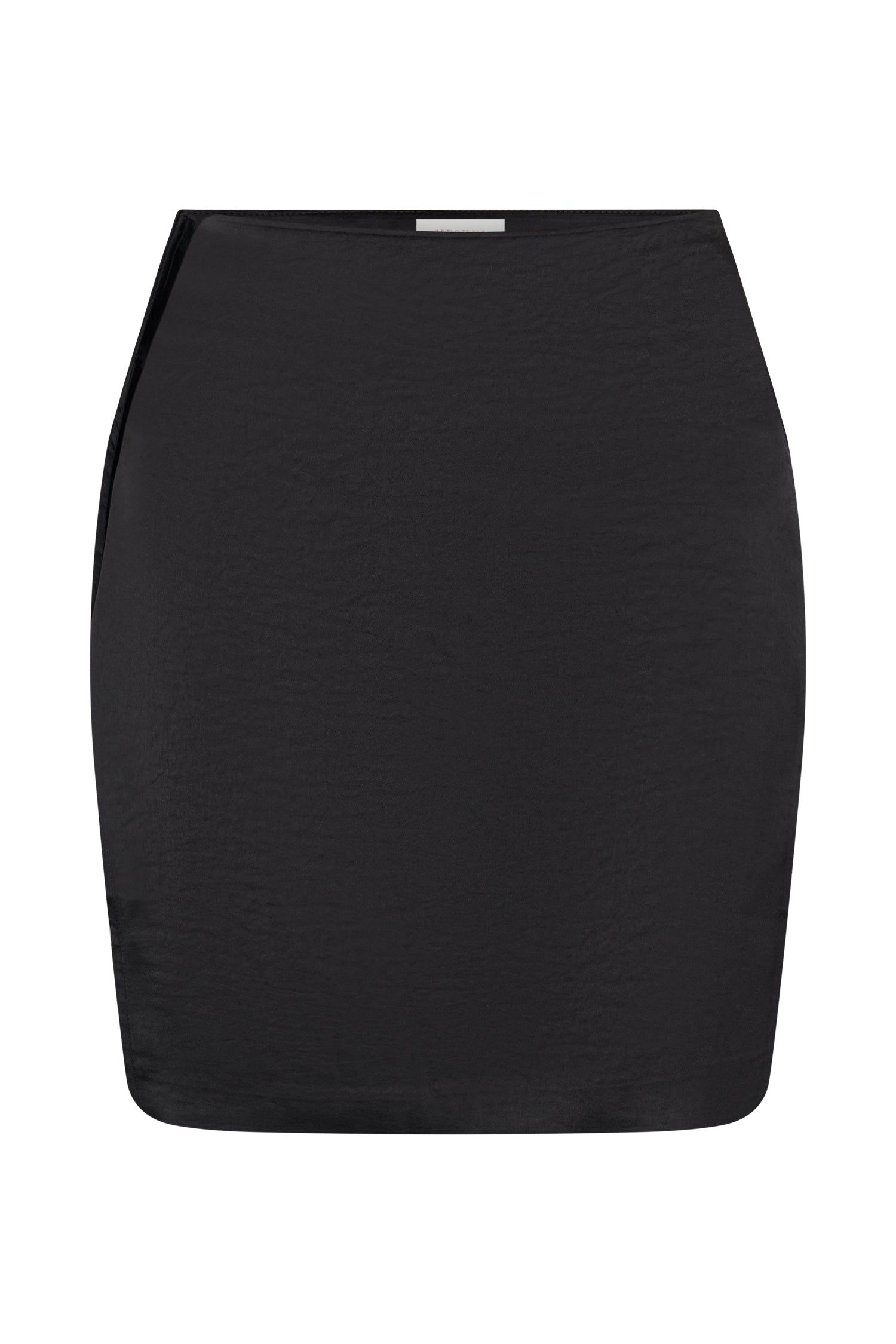 Romi Asymmetric Wrap Satin Mini Skirt - Black sold by Meshki product image thumbnail 8