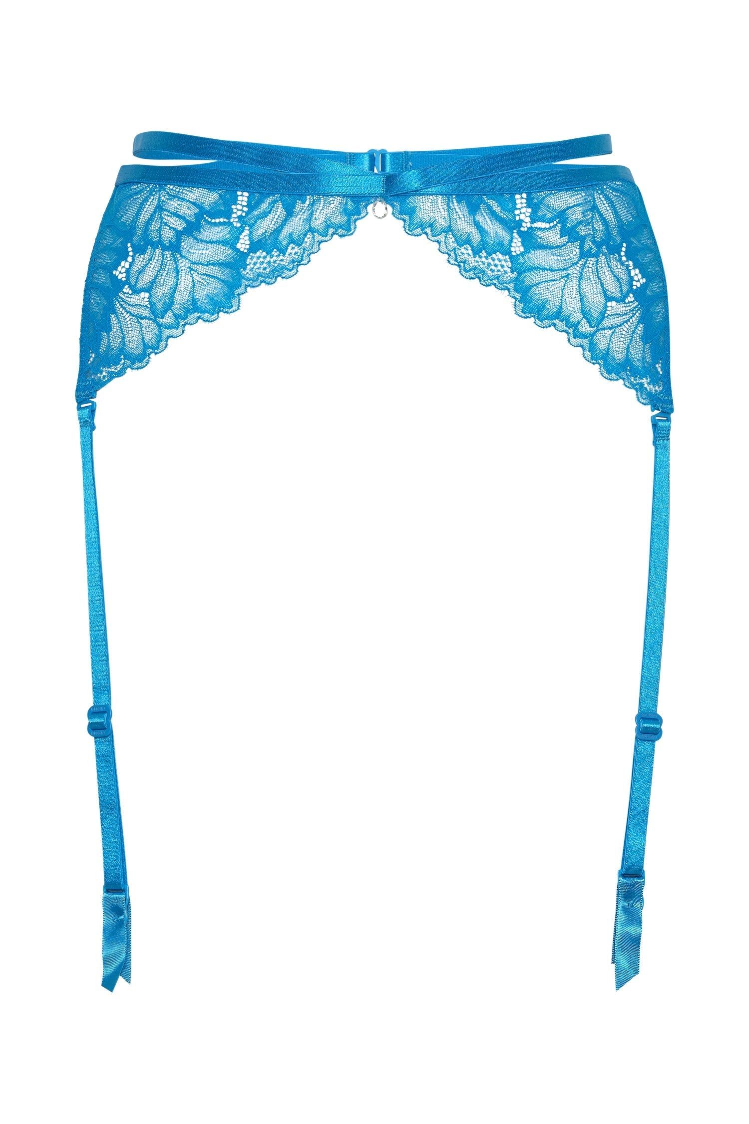 Isadora Lace Crossover Suspenders - Cerulean Blue sold by Meshki product image thumbnail 9