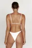 Tatum Diamante Waist Recycled Bikini Bottom - White sold by Meshki