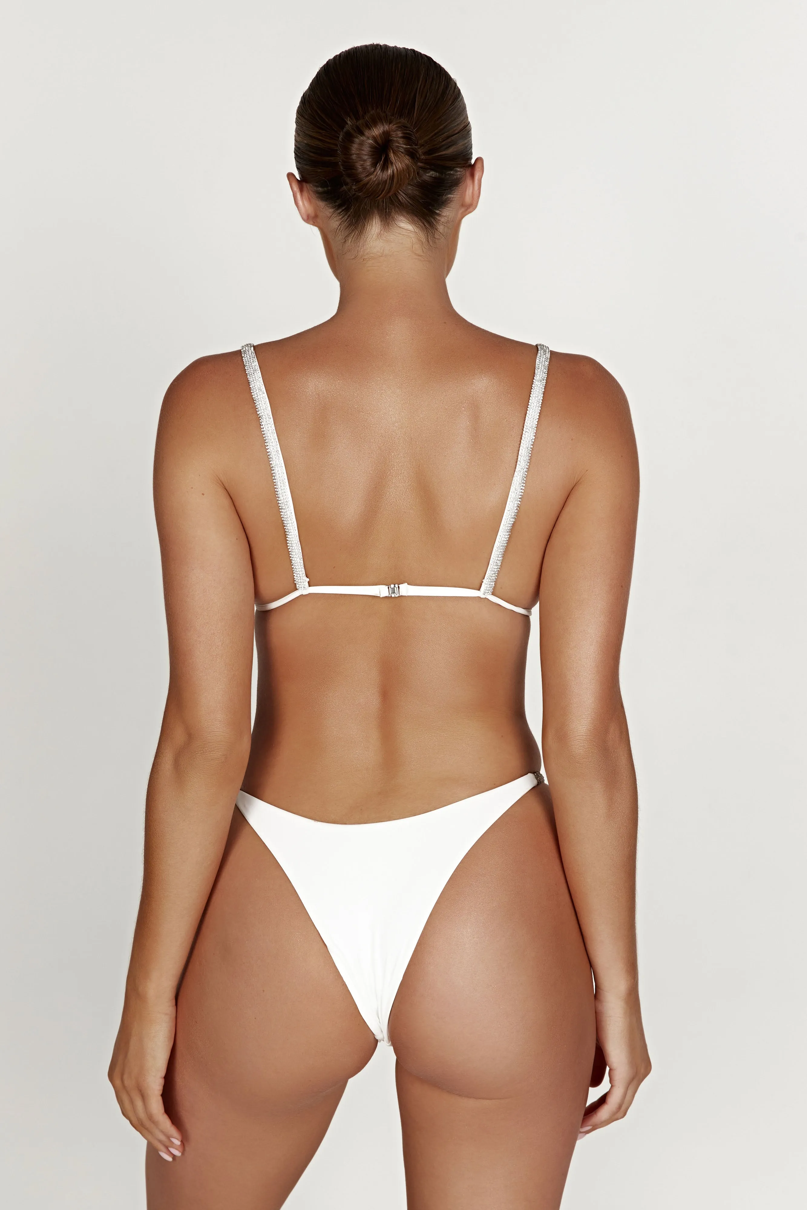 Tatum Diamante Waist Recycled Bikini Bottom - White sold by Meshki product image thumbnail 2