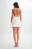 Muriel Cotton Mini Dress With Crochet - White sold by Meshki