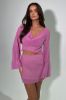 Ivy Wave Pleat Flare Sleeve Top - Rose Pink sold by Meshki
