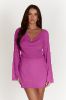 Ivy Wave Pleat Flare Sleeve Top - Rose Pink sold by Meshki