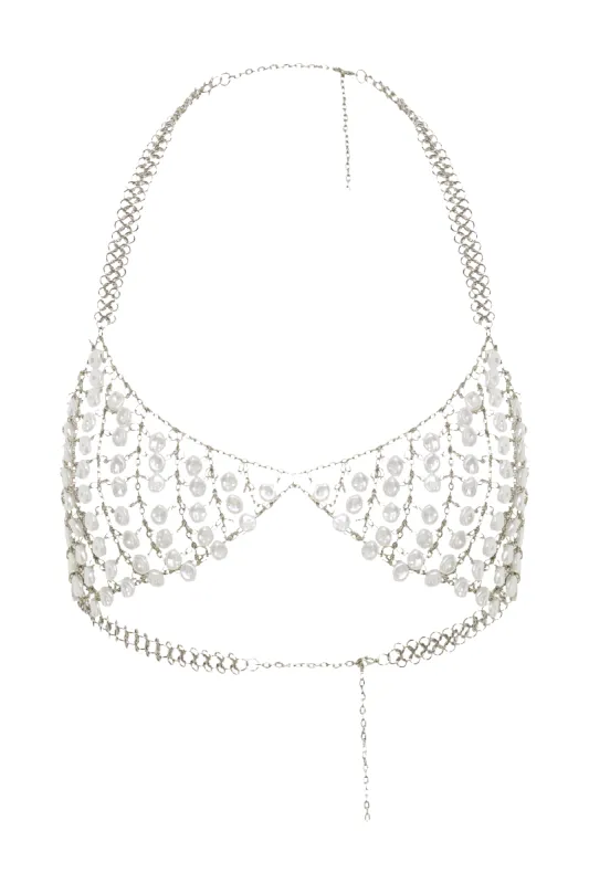 Halsey Pearl Bralette - Pearl sold by Meshki