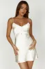 Vesta Lace Satin Dress - Ivory sold by Meshki