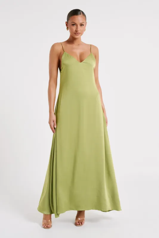 Beatrice Flowy Maxi Dress - Parakeet Green sold by Meshki