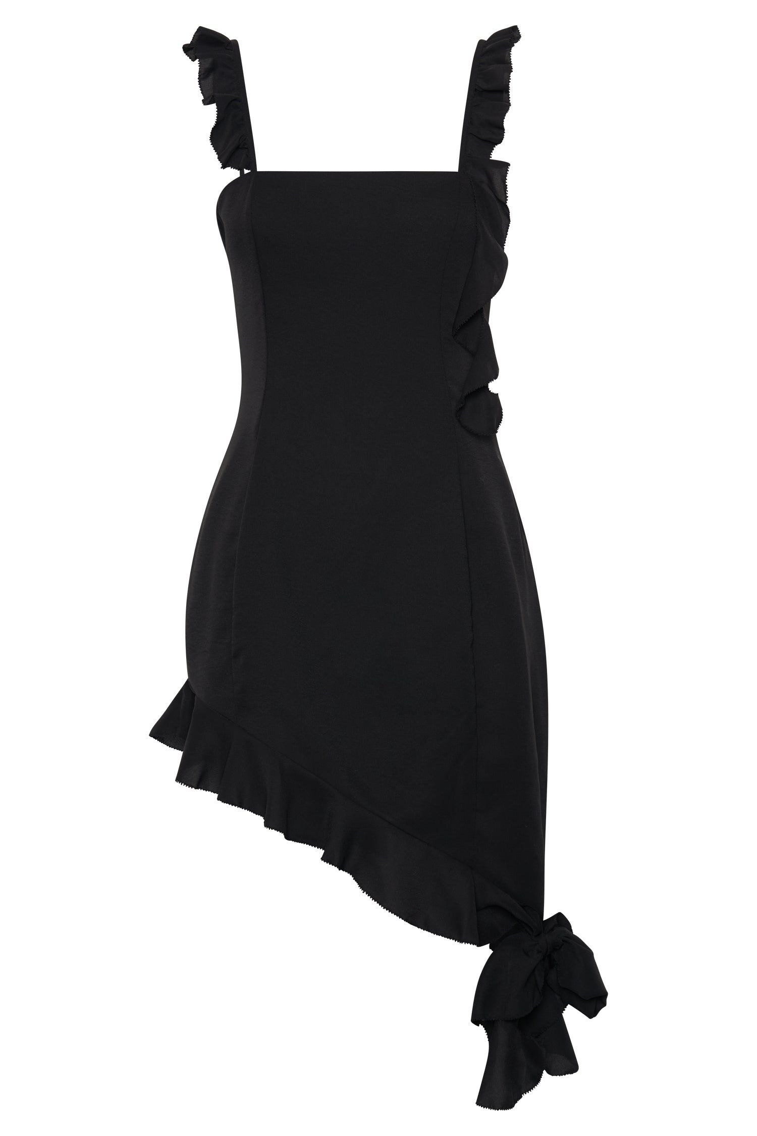 Maeve Asymmetric Ruffle Dress - Black sold by Meshki product image thumbnail 11