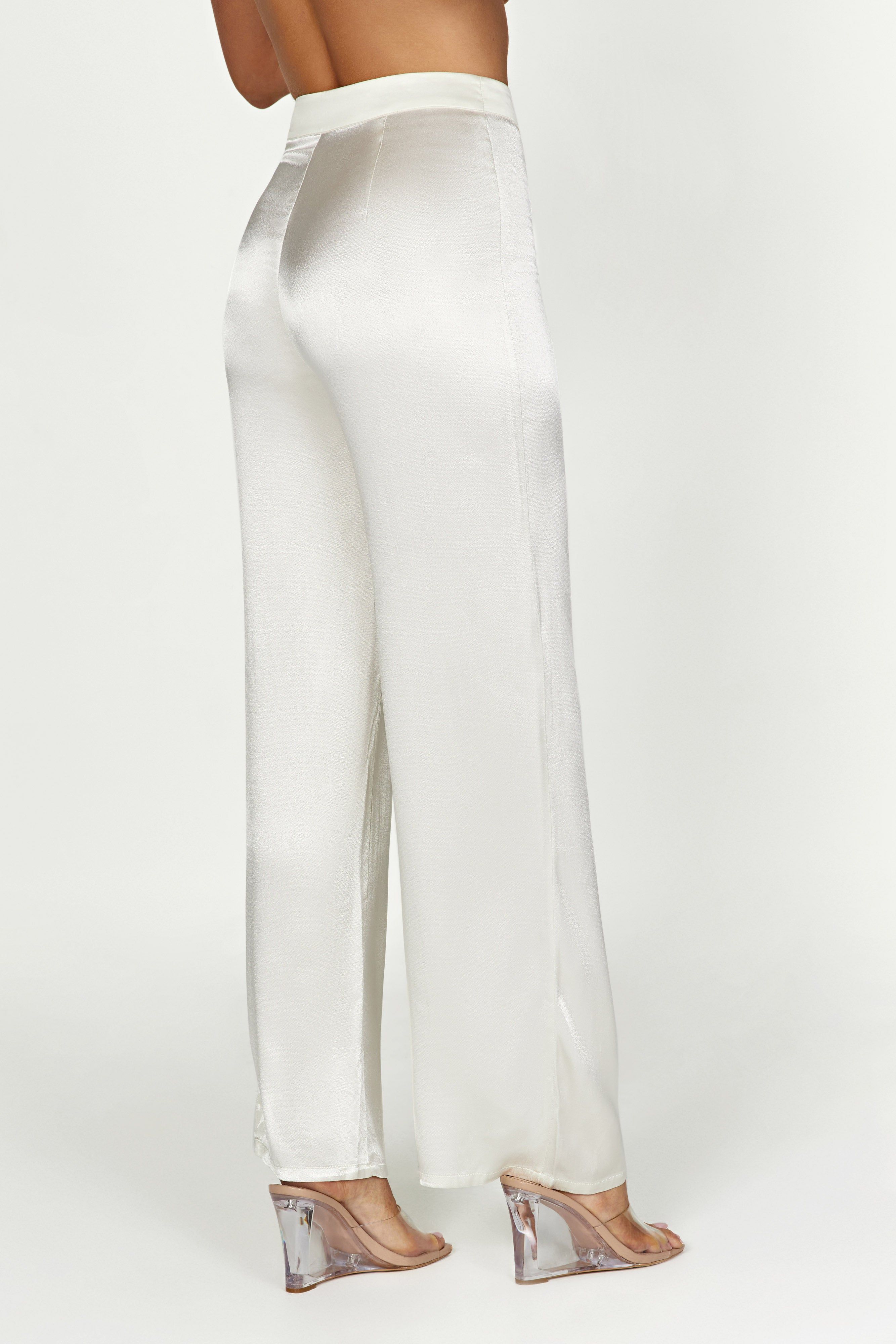 Aspyn Satin Pants - Ivory sold by Meshki product image thumbnail 2