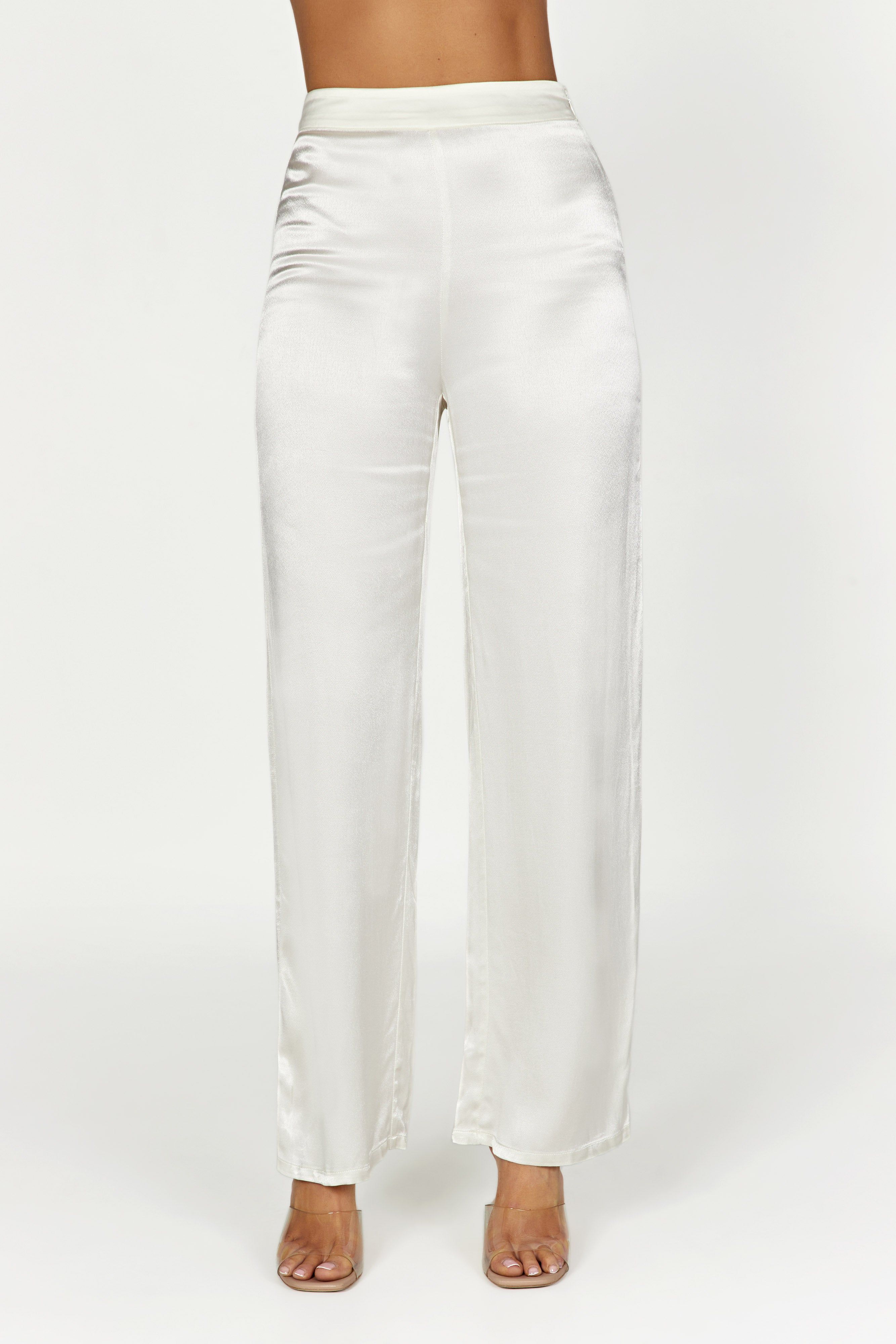 Aspyn Satin Pants - Ivory sold by Meshki product image thumbnail 4