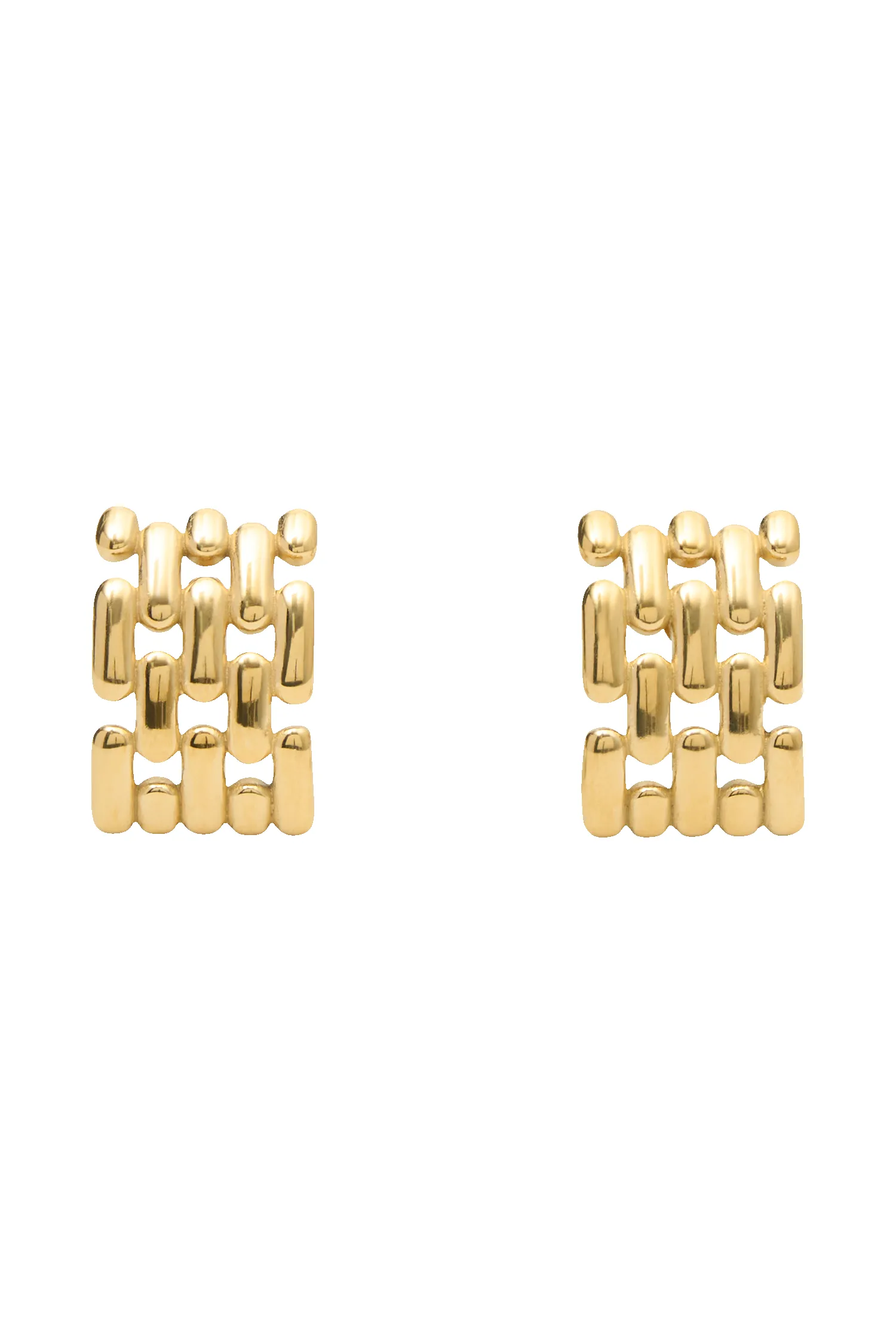 Denise Cross Hatch Earrings - Gold sold by Meshki product image thumbnail 2
