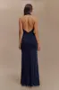 Elyna Slinky Halter Maxi Dress - Navy sold by Meshki
