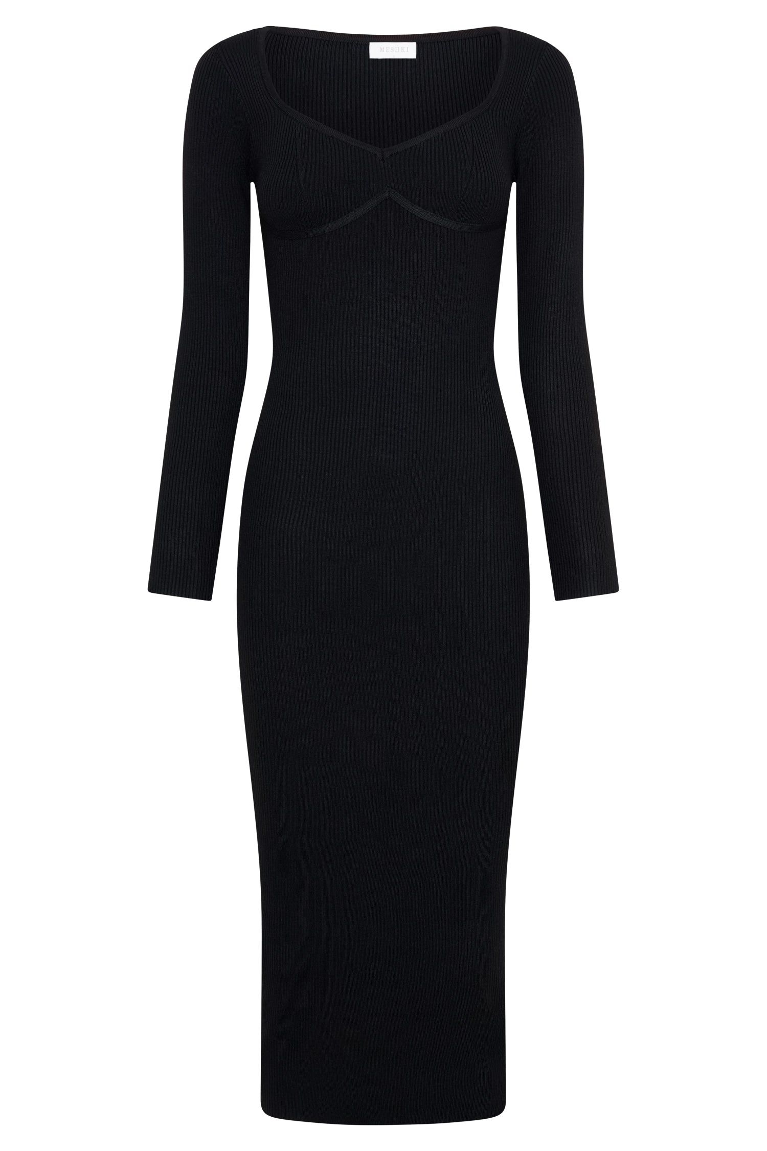 Gillian Recycled Knit Midi Dress - Black sold by Meshki product image thumbnail 7