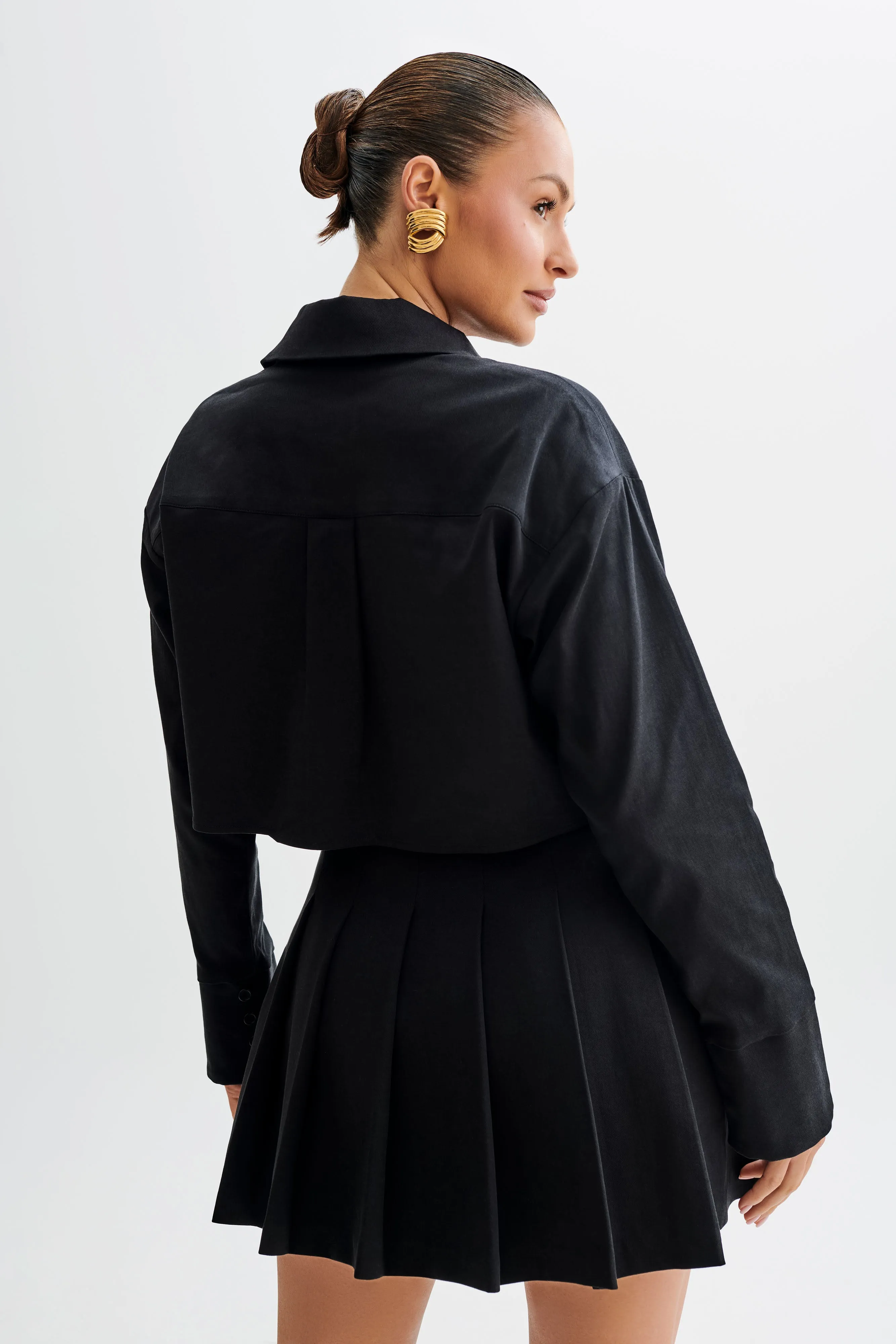 Julianna Cotton Button Up Shirt - Black sold by Meshki product image thumbnail 3