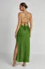 Sydney Straight Neck Slip Maxi Dress - Emerald sold by Meshki