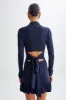 Pareesa Frill Mini Dress - Navy sold by Meshki