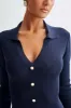 Pareesa Frill Mini Dress - Navy sold by Meshki