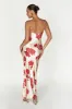 Rosalie Satin Maxi Dress - Rose Print sold by Meshki