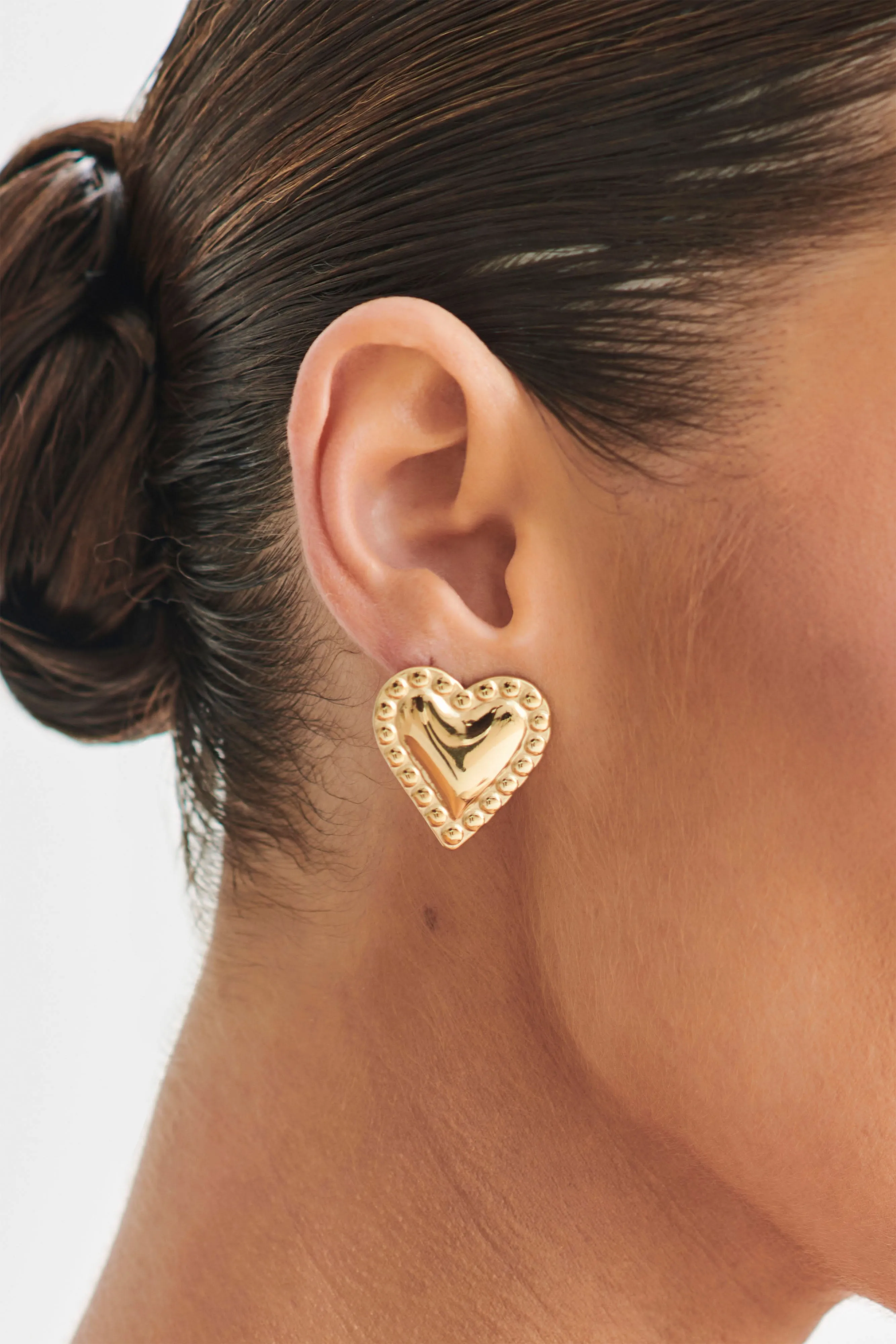 Cera Heart Earrings - Gold sold by Meshki product image thumbnail 2