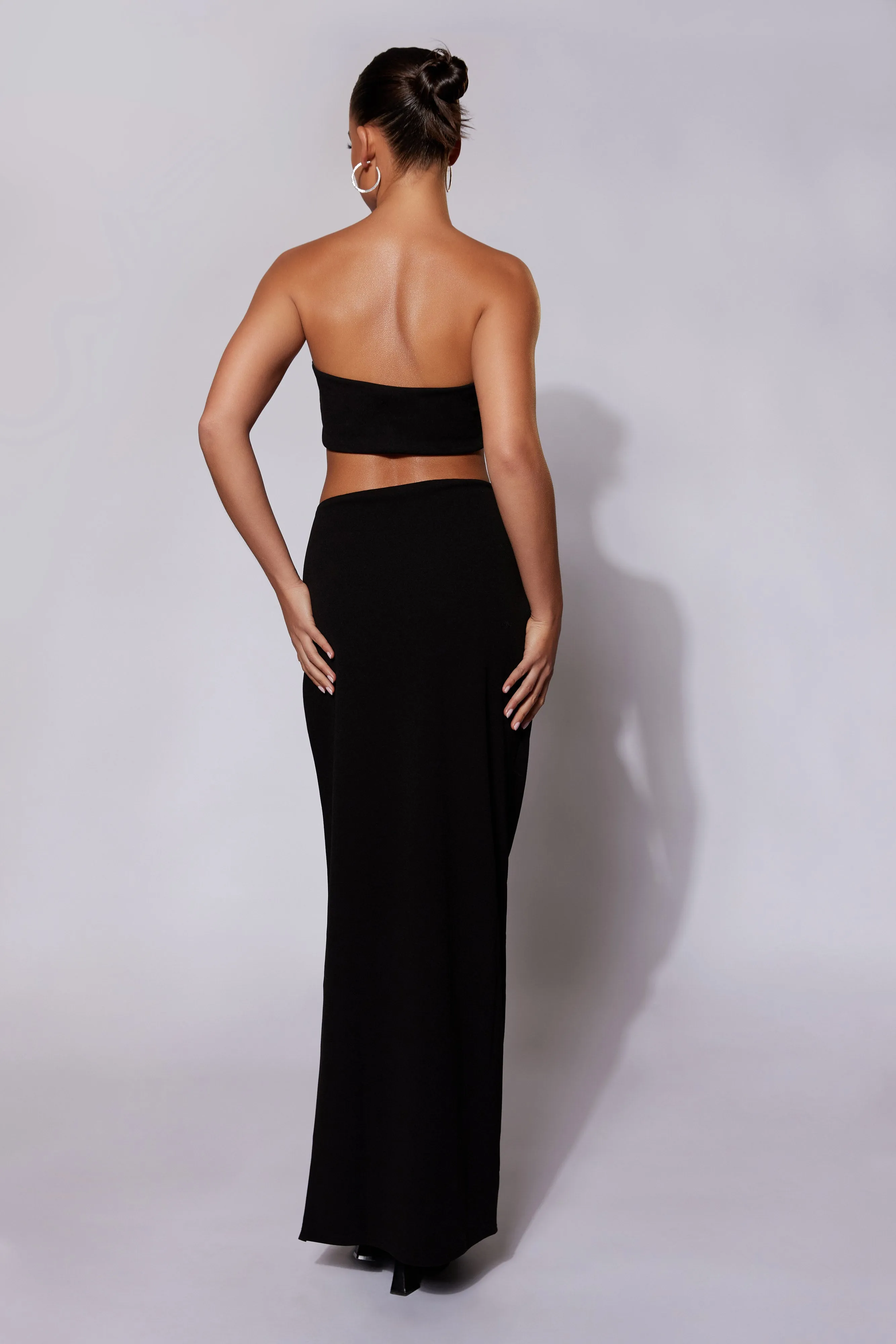 Anastasia Diamante Rope Maxi Skirt With Split - Black sold by Meshki product image thumbnail 2