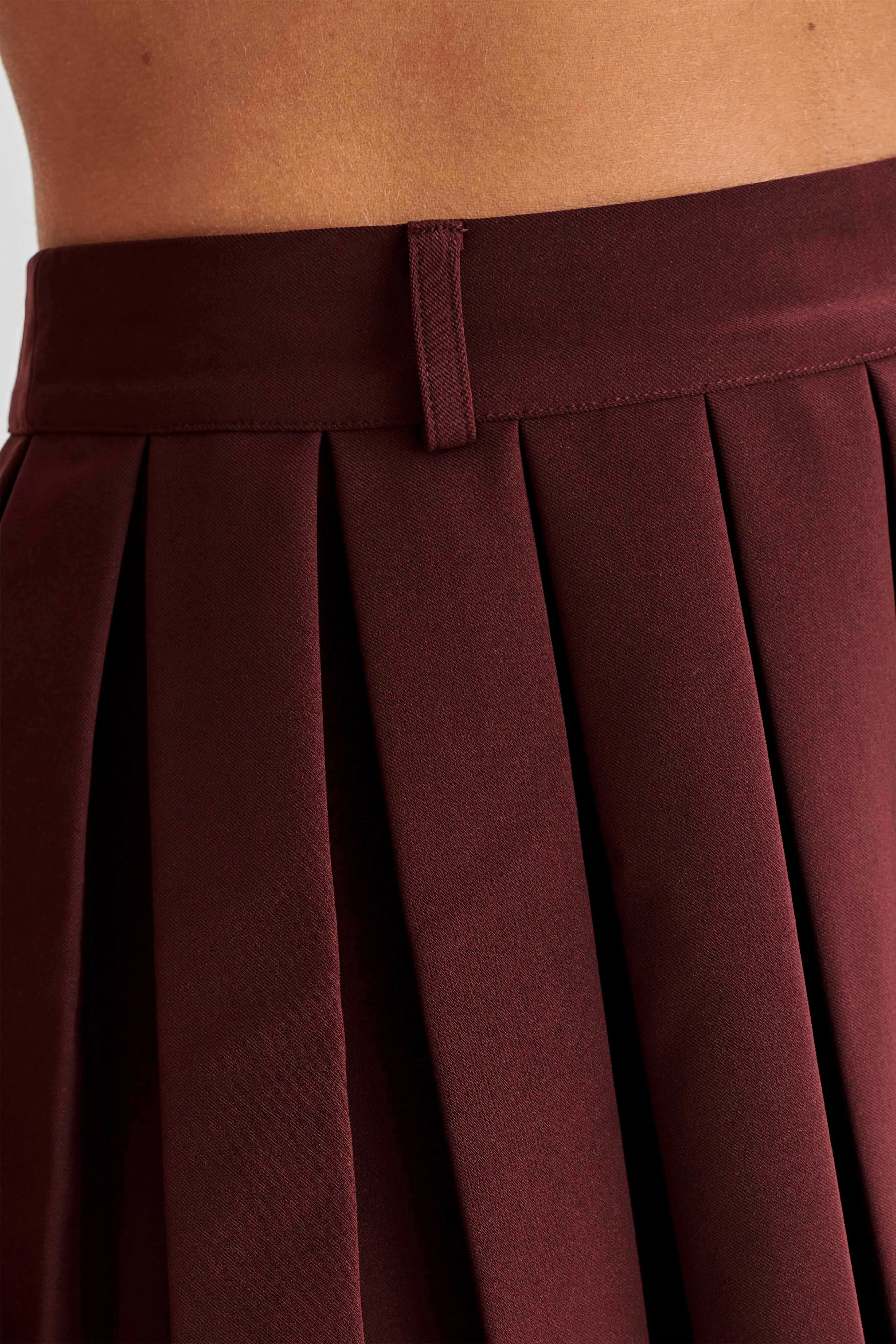 Mura Pleated Mini Skirt - Plum sold by Meshki product image thumbnail 3