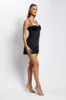 Joslyn Satin Lace Slip Mini Dress - Black sold by Meshki