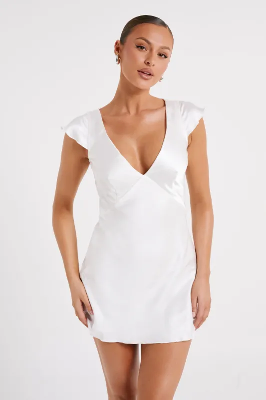 Tessa Mini Dress - Ivory sold by Meshki