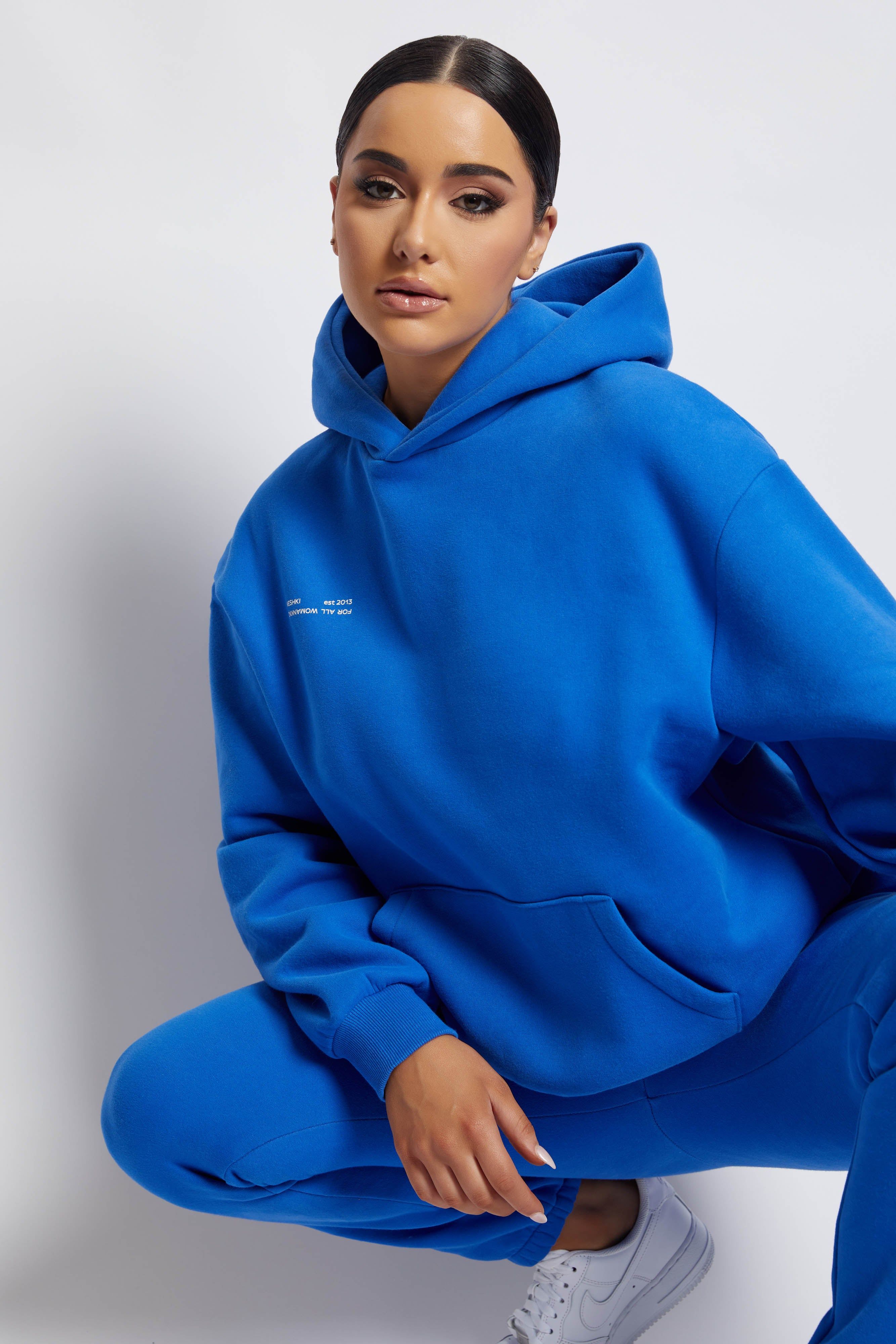 Bree Oversized Fleeceback Hoodie - Cobalt Blue sold by Meshki product image thumbnail 8