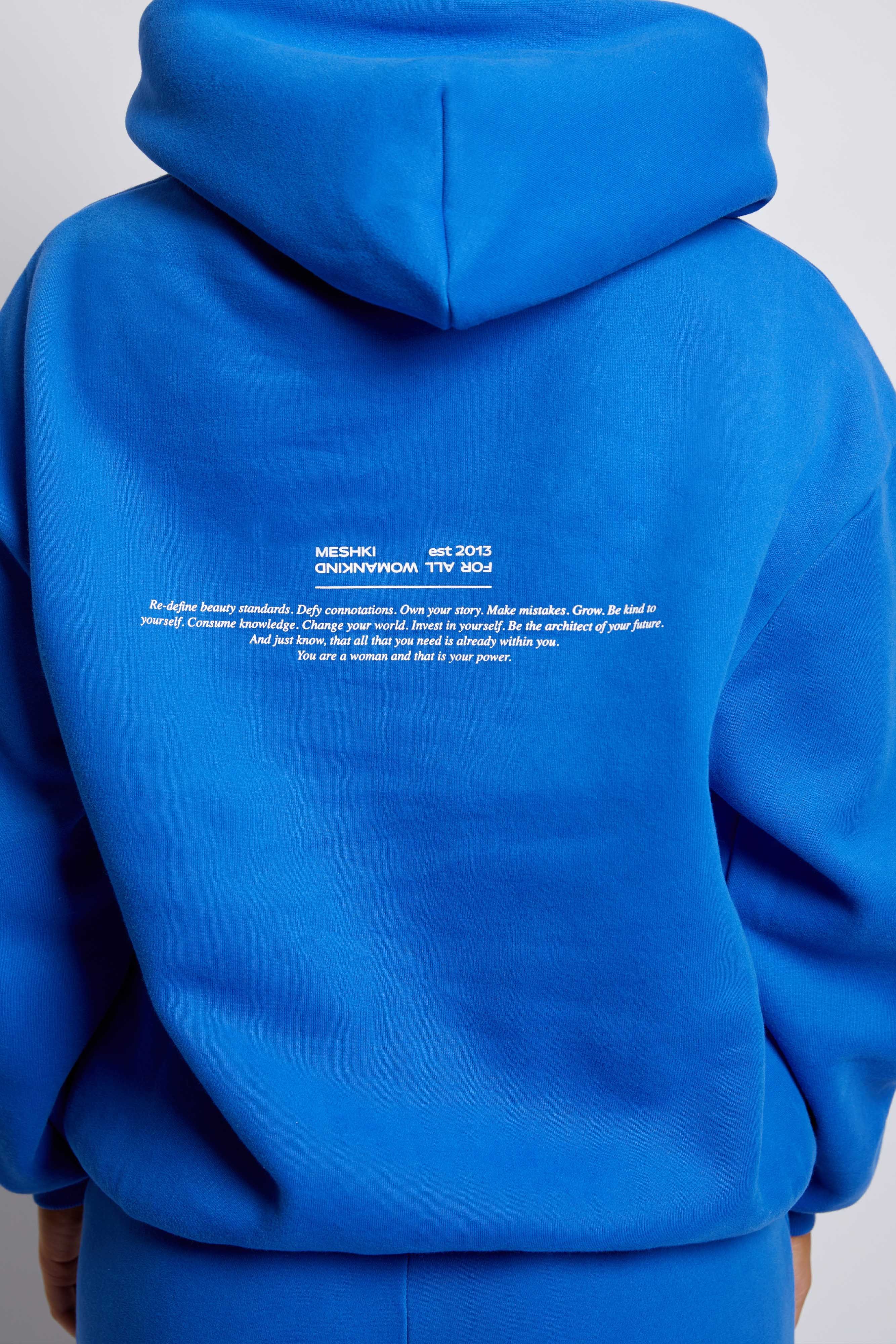 Bree Oversized Fleeceback Hoodie - Cobalt Blue sold by Meshki product image thumbnail 6