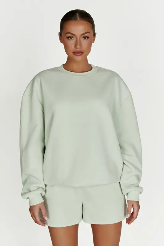 Phoenix Oversized Unisex Crewneck Jumper - Light Sage sold by Meshki