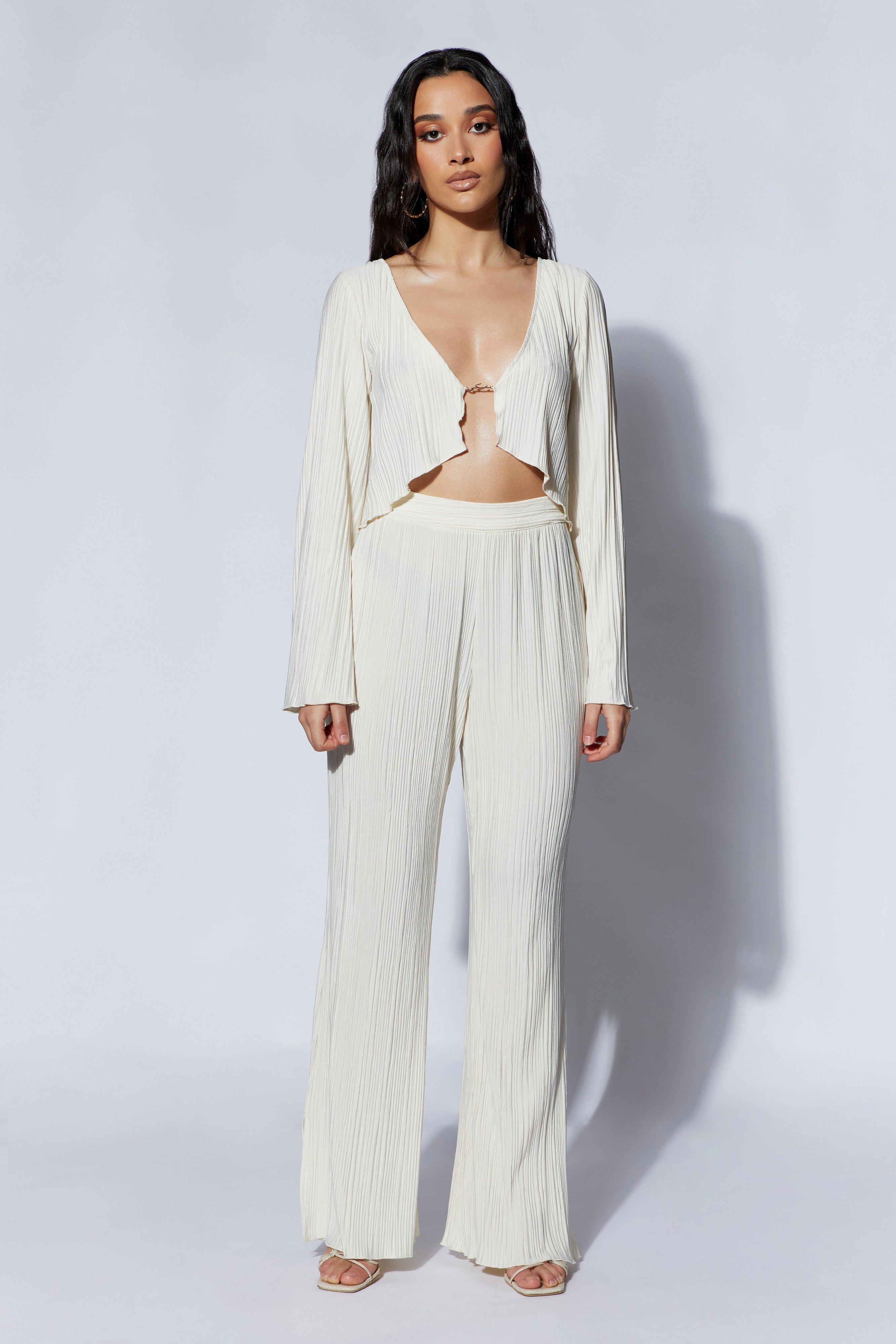 Mehru Crinkle Straight Leg Pant - Wheat sold by Meshki product image thumbnail 5