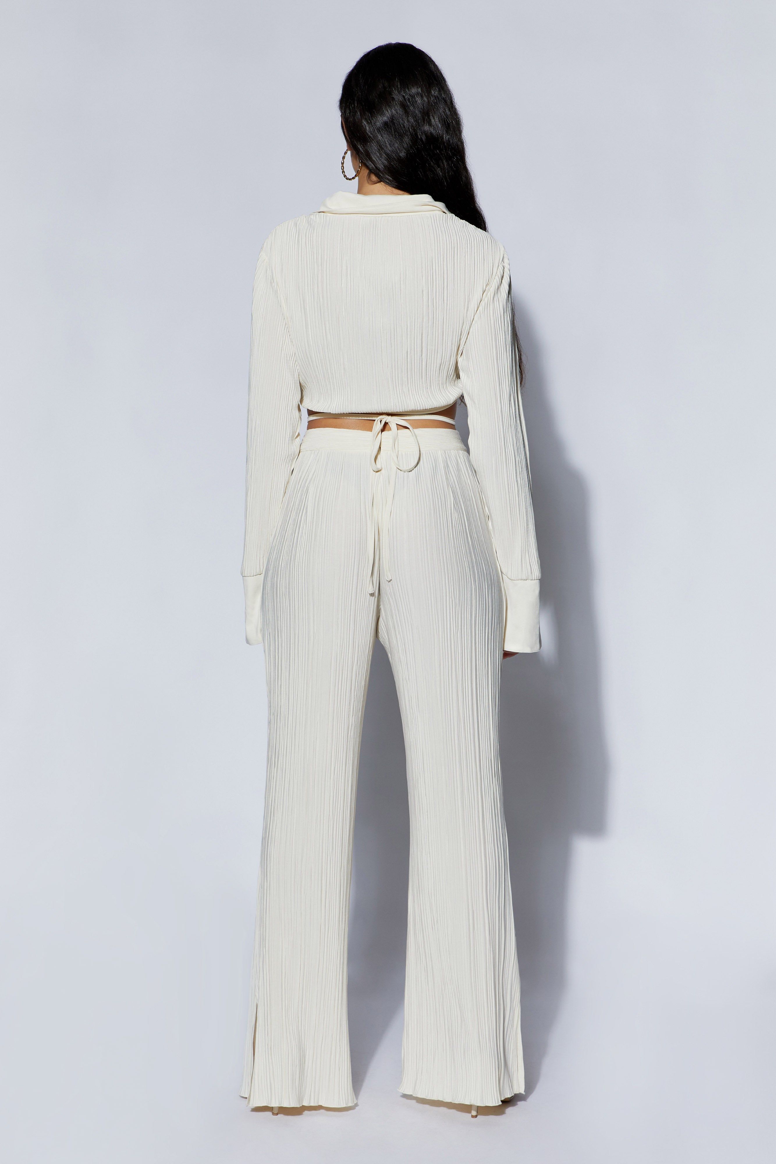 Mehru Crinkle Straight Leg Pant - Wheat sold by Meshki product image thumbnail 3