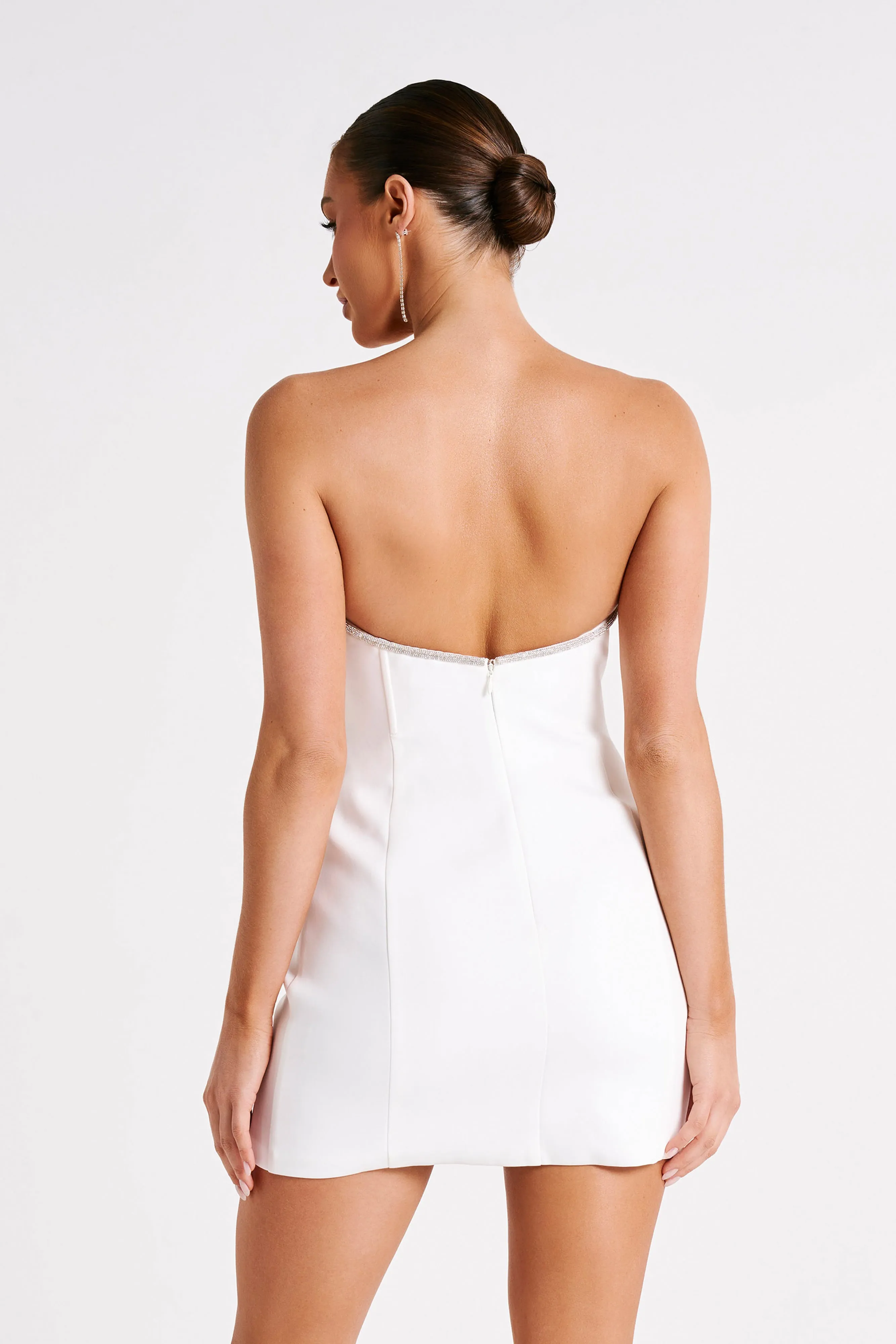 Madi Suiting Mini Dress With Diamante Rope - White sold by Meshki product image thumbnail 3