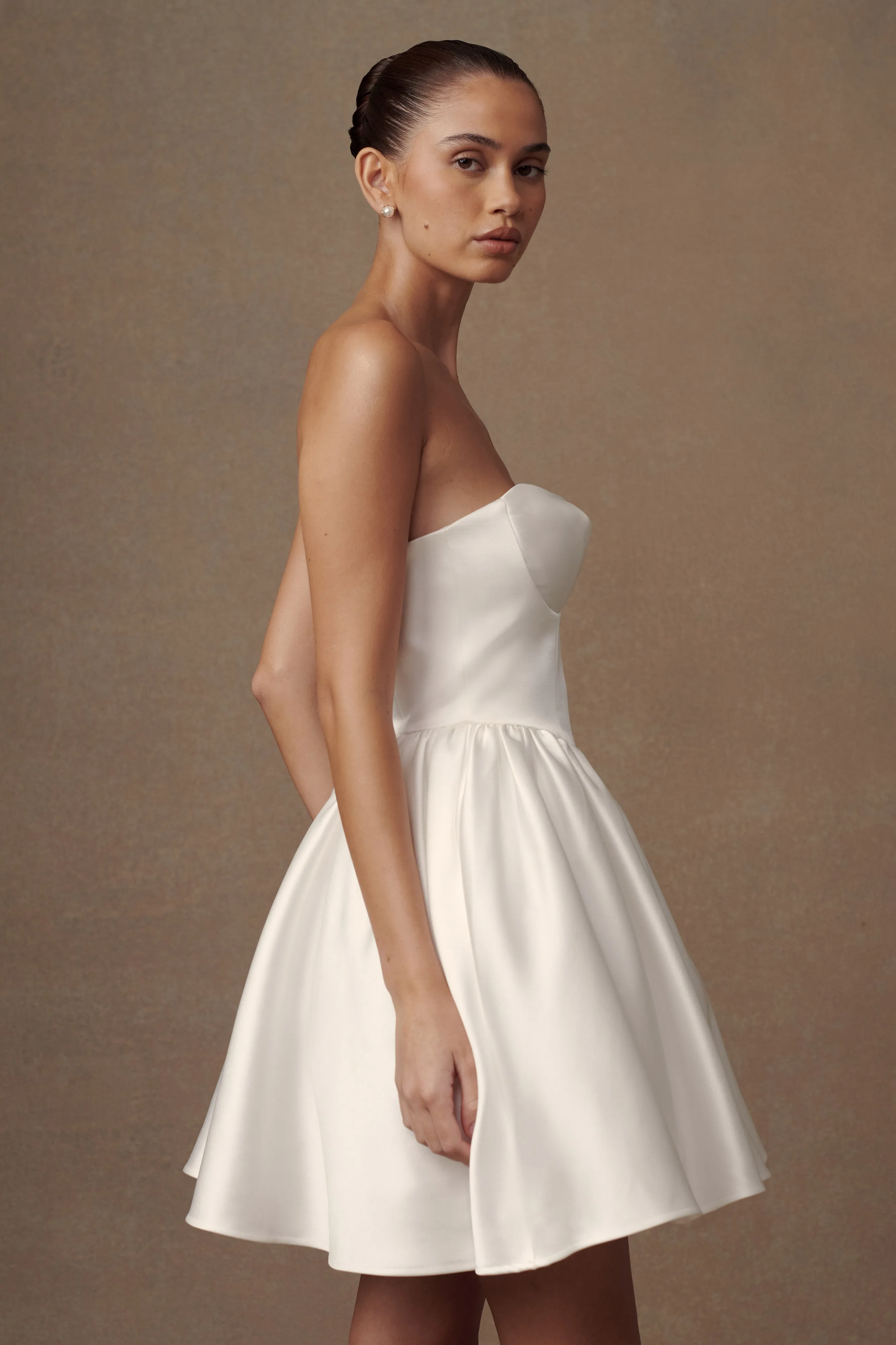 Hollie Structured Corset Mini Dress - White sold by Meshki product image thumbnail 5