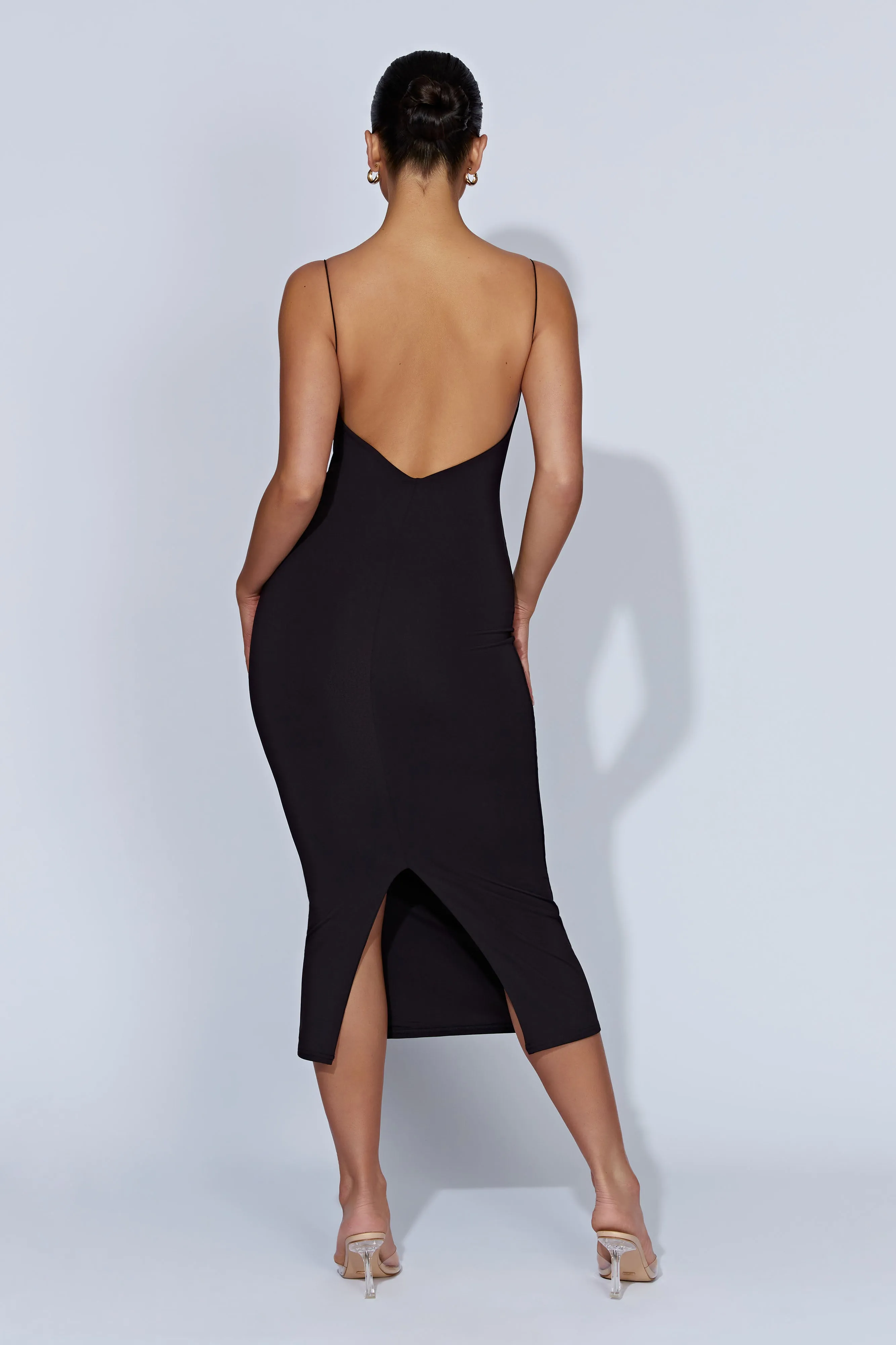 Lexia Scoop Low Neck Midi Dress - Black sold by Meshki product image thumbnail 5