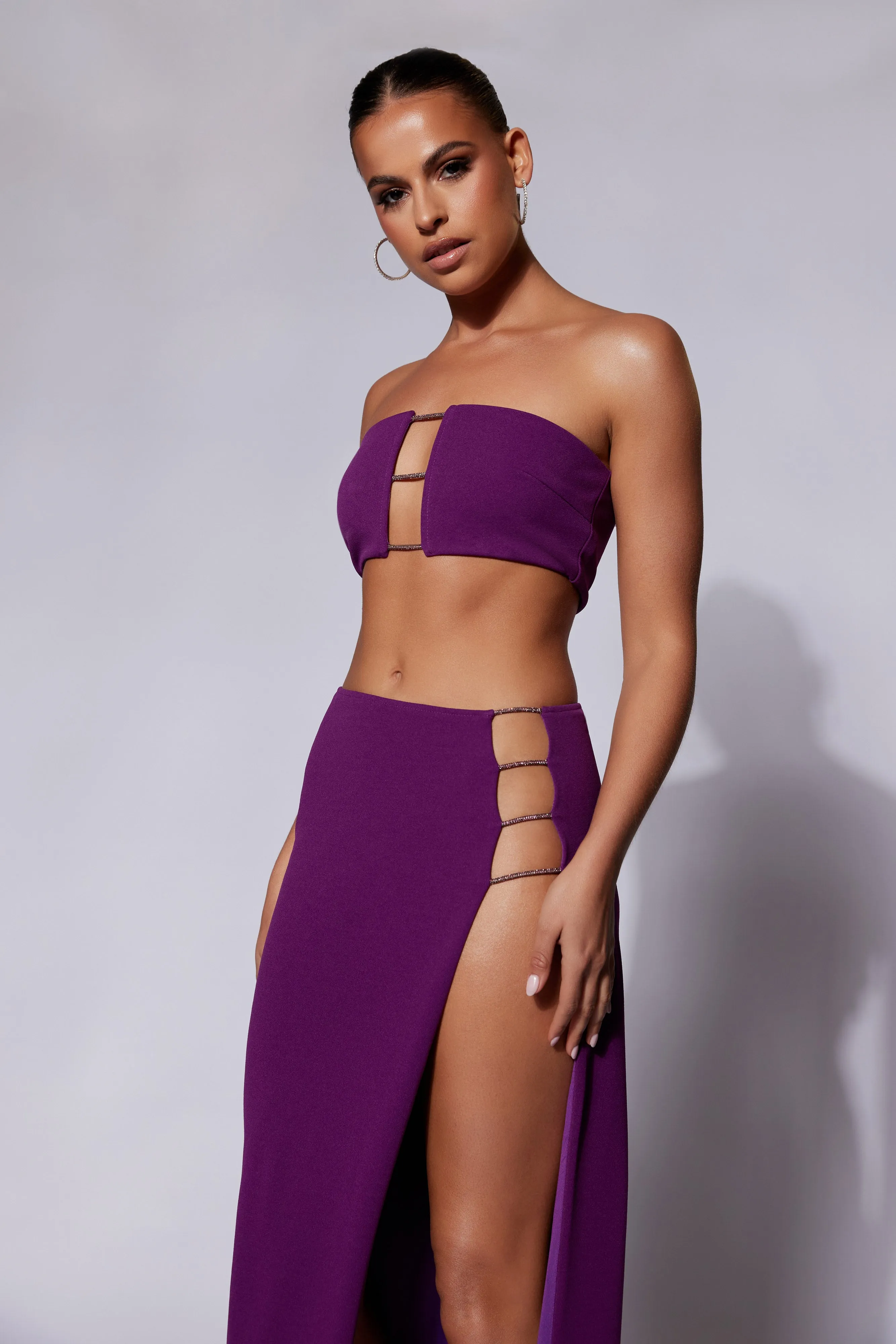 Anastasia Diamante Rope Bandeau - Grape sold by Meshki product image thumbnail 5