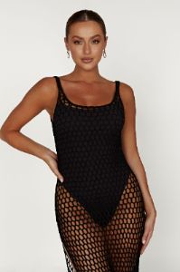 Bodhi Crochet Maxi Dress - Black sold by Meshki