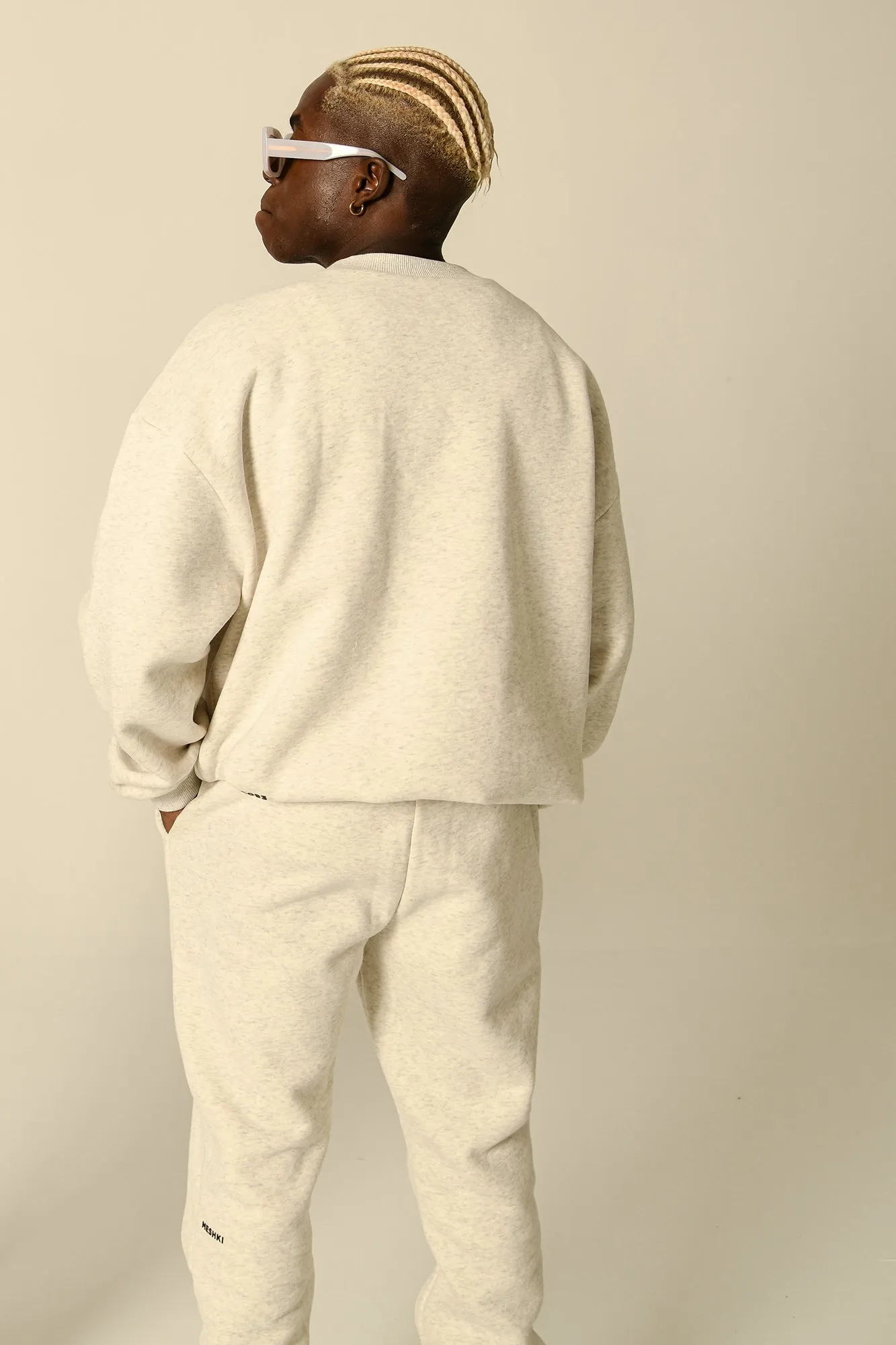 Max Unisex Crew Neck Cosy Sweater - Snow Marle sold by Meshki product image thumbnail 2