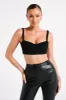 Zaira Cupped Crepe Crop Top - Black sold by Meshki