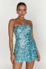 Everleigh Strapless Sequin Mini Dress - Powder Blue sold by Meshki