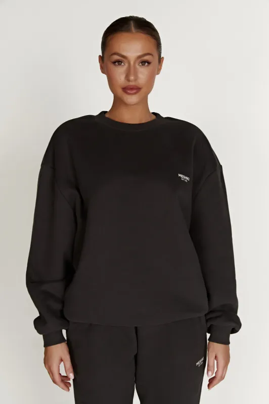 Phoenix Oversized Unisex Crewneck Jumper - Dusk Black sold by Meshki