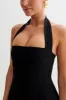 Amelita Suiting Halter Midi Dress - Black sold by Meshki