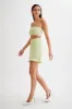 Serina A-Line Knit Mini Skirt - Seafoam Green sold by Meshki