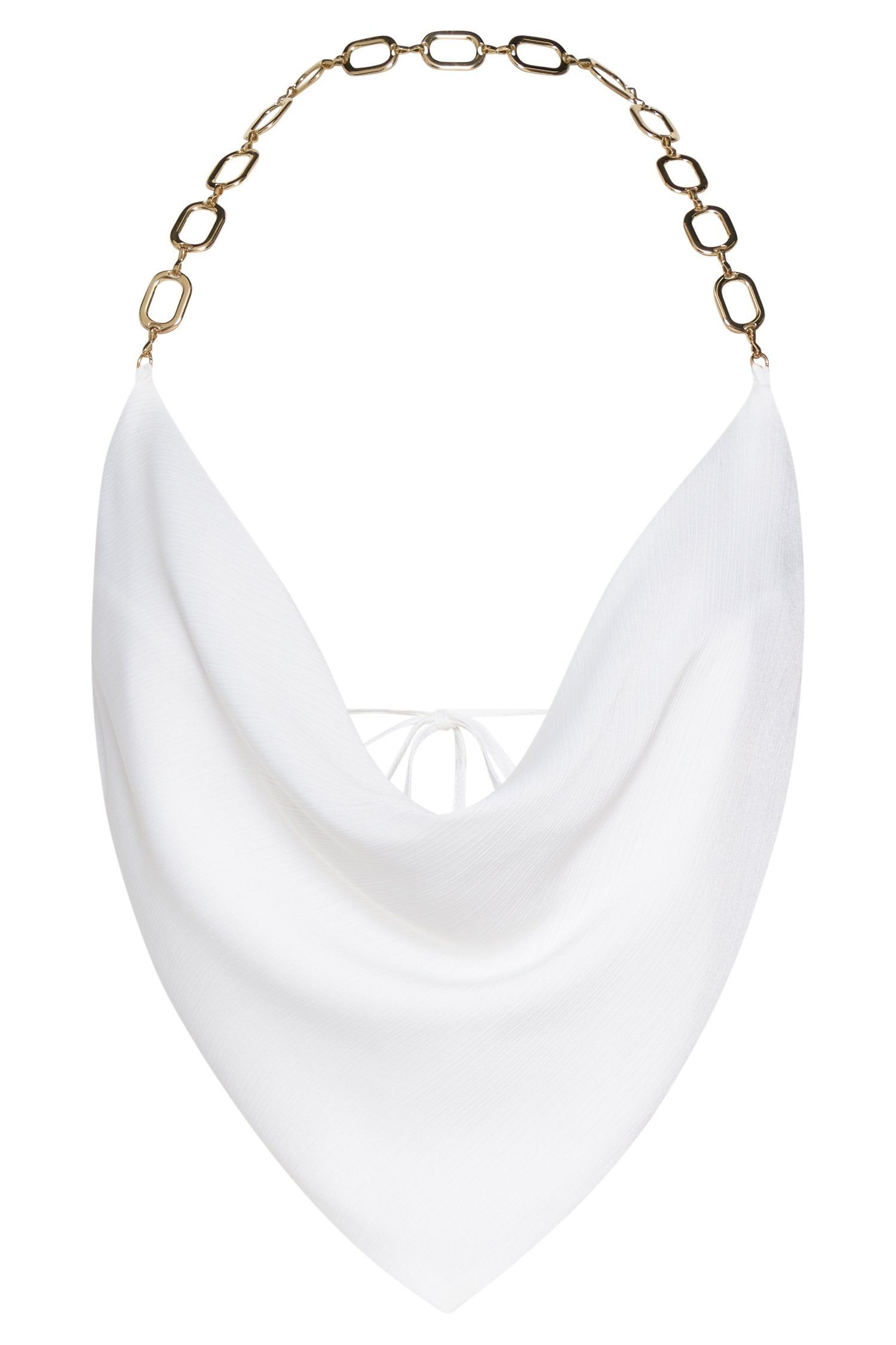 Brianna Cowl Gold Chain Top - White sold by Meshki product image thumbnail 6