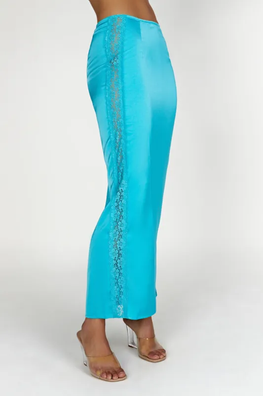 Bellamy Lace Maxi Skirt - Aquamarine sold by Meshki