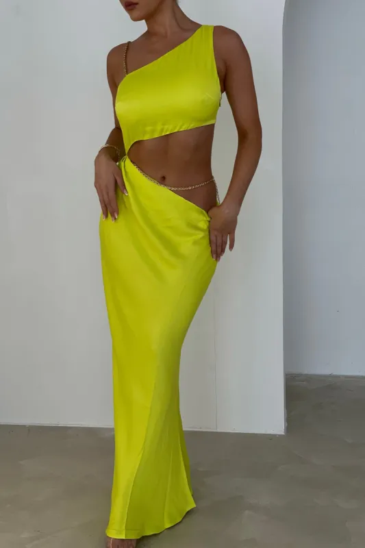 Clementine Chain Maxi Dress - Fresh Green made by Meshki