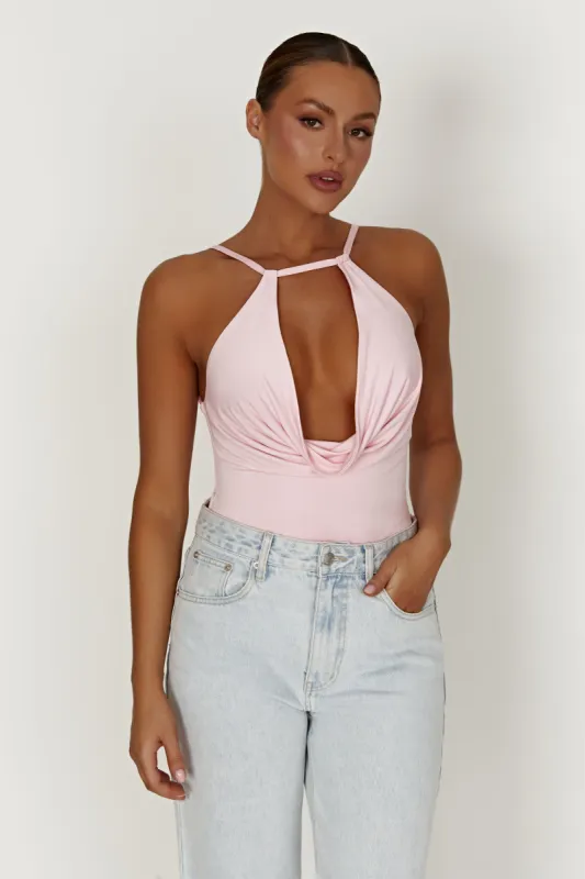 Deanna Slinky Longline Top - Candy Pink sold by Meshki